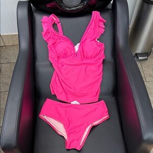 Cupshe Pink Ruffle Bikini Set